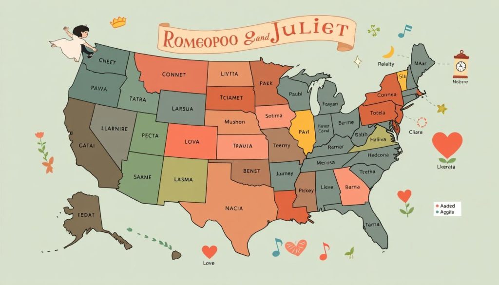 Map of states with Romeo and Juliet laws